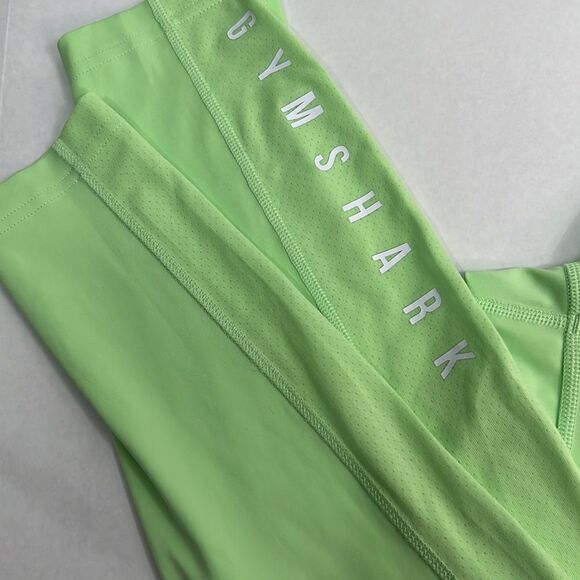 Gymshark high waisted mesh spell out Bali green leggings size medium NWT - Picture 7 of 14